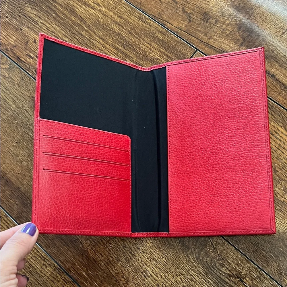 Red Leather Passport Holder